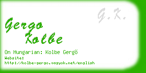 gergo kolbe business card